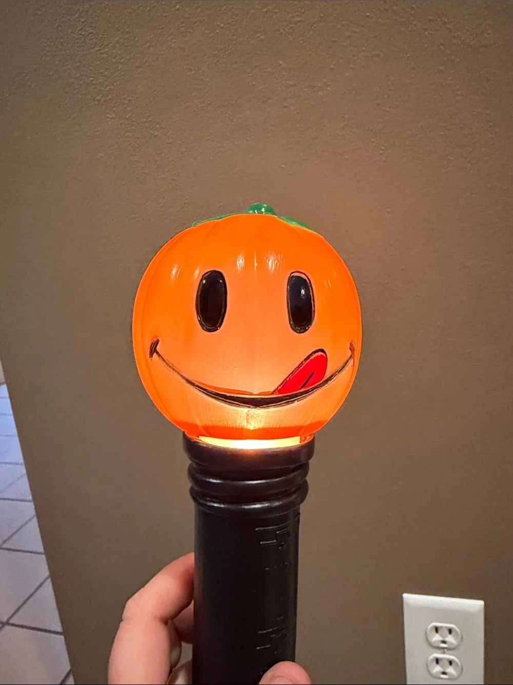 Halloween Vintage Blow Mold Blinky Lite Light Jack o Lantern Pumpkin Flashlight